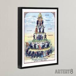 "Artery8 Pyramid Of The Capitalist System Framed Canvas Wall Art Print - Size: W18"" x H24""" - thumbnail 2