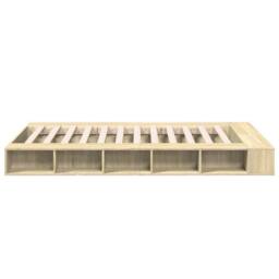Berkfield Home Bed Frame without Mattress Sonoma Oak 120x200 cm in Light Brown - Size: Small Double - thumbnail 5