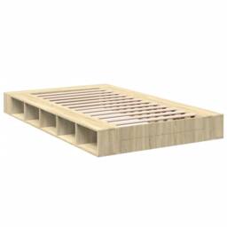Berkfield Home Bed Frame without Mattress Sonoma Oak 120x200 cm in Light Brown - Size: Small Double - thumbnail 6
