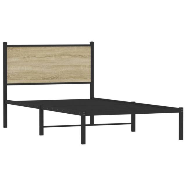 Berkfield Home Metal Bed Frame without Mattress Sonoma Oak 100x200 cm in Brown - image 1