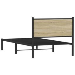 Berkfield Home Metal Bed Frame without Mattress Sonoma Oak 100x200 cm in Brown - thumbnail 7