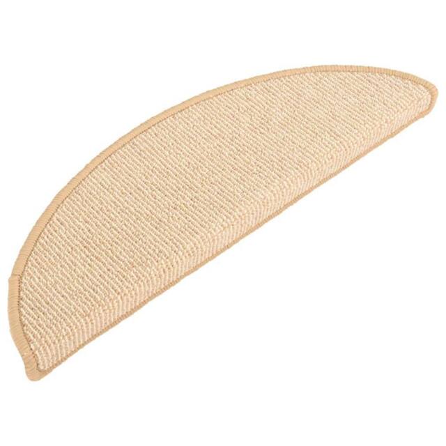 Berkfield Home Comfortable Carpet Stair Treads 15 pcs Cream 65x21x4 cm - Size: Medium - image 1