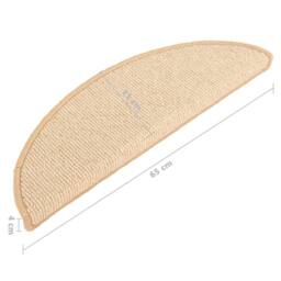 Berkfield Home Comfortable Carpet Stair Treads 15 pcs Cream 65x21x4 cm - Size: Medium - thumbnail 8