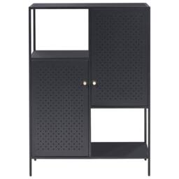 Wyld and Coco Black Powder-Coated Steel 6-Shelf Office Storage Cabinet - thumbnail 6