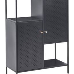 Wyld and Coco Black Powder-Coated Steel 6-Shelf Office Storage Cabinet - thumbnail 2