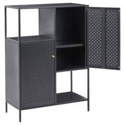 Wyld and Coco Black Powder-Coated Steel 6-Shelf Office Storage Cabinet - thumbnail 4
