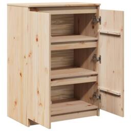Berkfield Home Sideboard 60x36x84 cm Solid Pinewood in Natural - Size: 60 x 36 x 84 cm - thumbnail 6