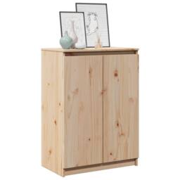 Berkfield Home Sideboard 60x36x84 cm Solid Pinewood in Natural - Size: 60 x 36 x 84 cm - thumbnail 4