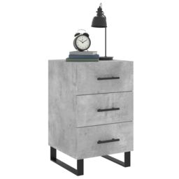 Berkfield Home Bedside Cabinet Concrete Grey 40x40x66 cm Engineered Wood - Size: 40 x 40 x 66 cm - thumbnail 3