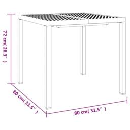 Berkfield Home Garden Table Anthracite 80x80x72 cm Steel in Black - Size: 80 x 80 x 72 cm - thumbnail 7