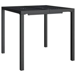Berkfield Home Garden Table Anthracite 80x80x72 cm Steel in Black - Size: 80 x 80 x 72 cm - thumbnail 3