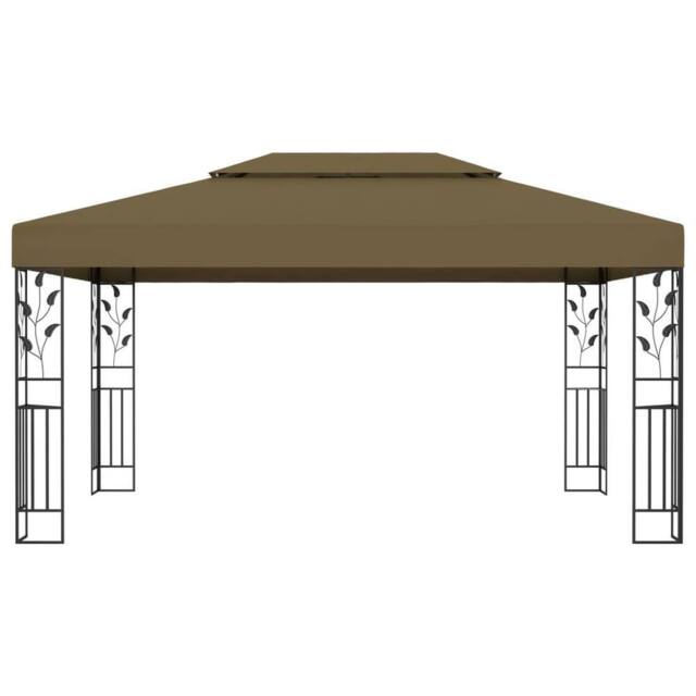 Berkfield Home Gazebo with Double Roof 3x4 m Taupe 180 g/m ² - image 1