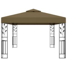 Berkfield Home Gazebo with Double Roof 3x4 m Taupe 180 g/m ² - thumbnail 3