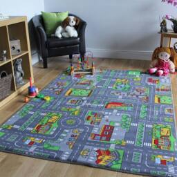 Ventryn 80x120cm Kids City Road Map Play Rug Village Mat - Size: 100 cm x 180 cm - thumbnail 5