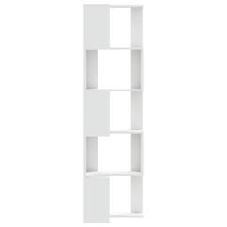 Berkfield Home Corner Bookcase 5-Tier White 50x50x179 cm Engineered Wood - Size: 50 x 50 x 179 cm - thumbnail 5
