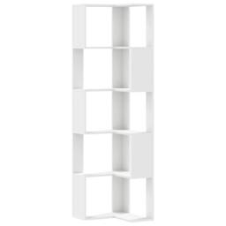 Berkfield Home Corner Bookcase 5-Tier White 50x50x179 cm Engineered Wood - Size: 50 x 50 x 179 cm - thumbnail 2