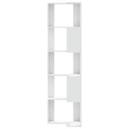 Berkfield Home Corner Bookcase 5-Tier White 50x50x179 cm Engineered Wood - Size: 50 x 50 x 179 cm - thumbnail 4