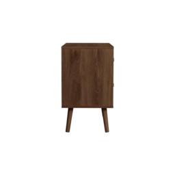 Birlea 2 Drawer Walnut Bedside Herringford Chevron Parquet in Brown - thumbnail 7