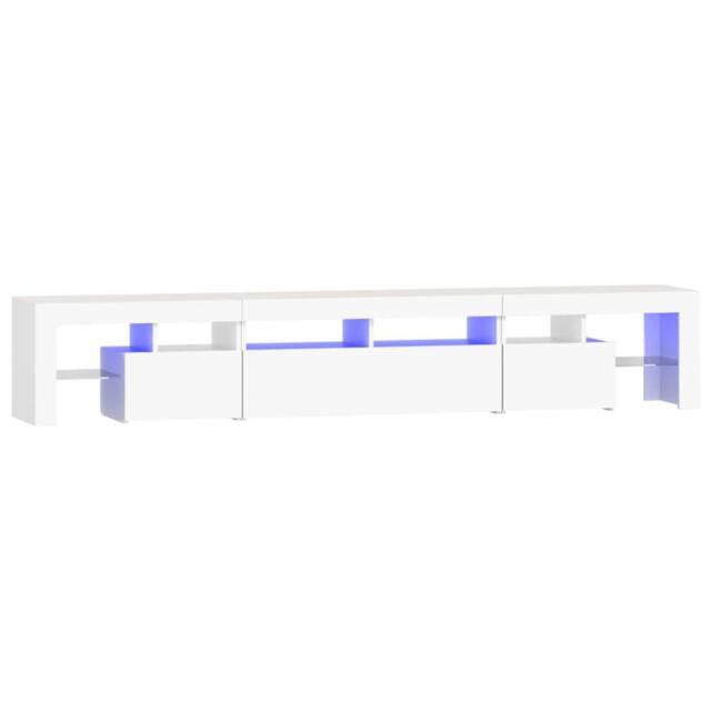 Berkfield Home TV Cabinet with LED Lights White 230x36.5x40 cm - image 1