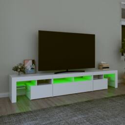 Berkfield Home TV Cabinet with LED Lights White 230x36.5x40 cm - thumbnail 4