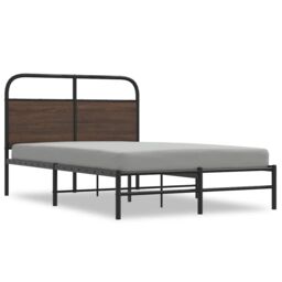 Berkfield Home Bed Frame without Mattress 120x190 cm Small Double Brown Oak Engineered Wood - thumbnail 2
