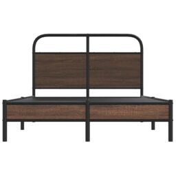 Berkfield Home Bed Frame without Mattress 120x190 cm Small Double Brown Oak Engineered Wood - thumbnail 5