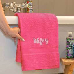 Duncan Stewart Personalised Luxury Cotton Bath Towel in Pink