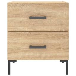 Berkfield Home Modern Bedside Cabinet Sonoma Oak 40x35x47.5 cm Engineered Wood in Light Tan - thumbnail 6