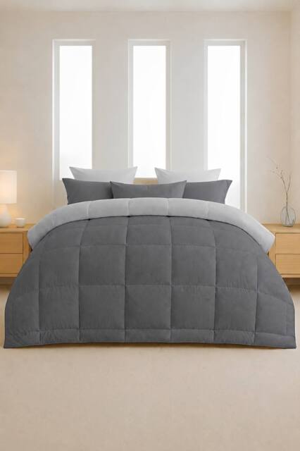 Pamposh 10.5 Tog Duvet Quilt King Size Hotel Quality Duvet in Grey - Size: Single - image 1
