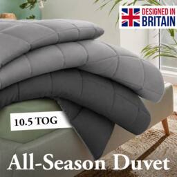 Pamposh 10.5 Tog Duvet Quilt King Size Hotel Quality Duvet in Grey - Size: Single - thumbnail 8