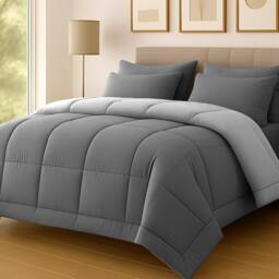 Pamposh 10.5 Tog Duvet Quilt King Size Hotel Quality Duvet in Grey - Size: Single - thumbnail 2