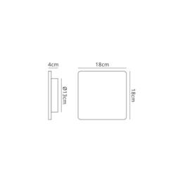 Netlighting Fusion Wall Light 18cm Square 12W LED 3000K 1080lm Silver Paint - thumbnail 2