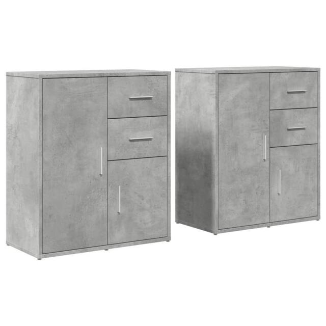 Berkfield Home Sideboards 2 pcs Concrete Grey 60x31x70 cm Engineered Wood - Size: 60 x 31 x 70 cm - image 1