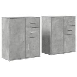 Berkfield Home Sideboards 2 pcs Concrete Grey 60x31x70 cm Engineered Wood - Size: 60 x 31 x 70 cm - thumbnail 1