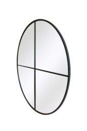 MirrorOutlet Black Large Circular Window Metal Garden Wall Mirror (200x200cm) - Size: 1 Pack - thumbnail 3