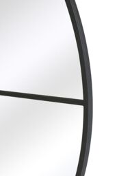 MirrorOutlet Black Large Circular Window Metal Garden Wall Mirror (200x200cm) - Size: 1 Pack - thumbnail 4