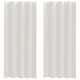 Berkfield Home Curtains with Curtains 2 pcs Cream 140 x 260 cm Polyester - thumbnail 2