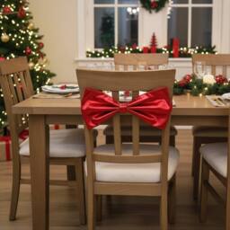 EONLION 2X Red 50cm Large Metallic Chair Bows Sashes Party Decor - thumbnail 2