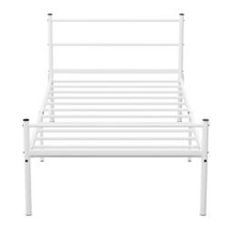 House of Home Single Metal Bed Extra Strong Frame Adult Childs Bedroom White Easy Assembly - thumbnail 6
