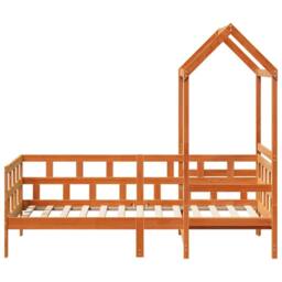 Berkfield Home Day Bed with Roof without Mattress Wax Brown 80x200 cm Solid Wood - thumbnail 4