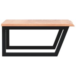 Berkfield Home Basin Shelf Wall Mounted Steel & Solid Wood Oak in Brown - thumbnail 5