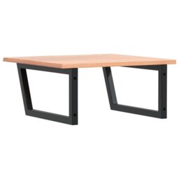 Berkfield Home Basin Shelf Wall Mounted Steel & Solid Wood Oak in Brown - thumbnail 6