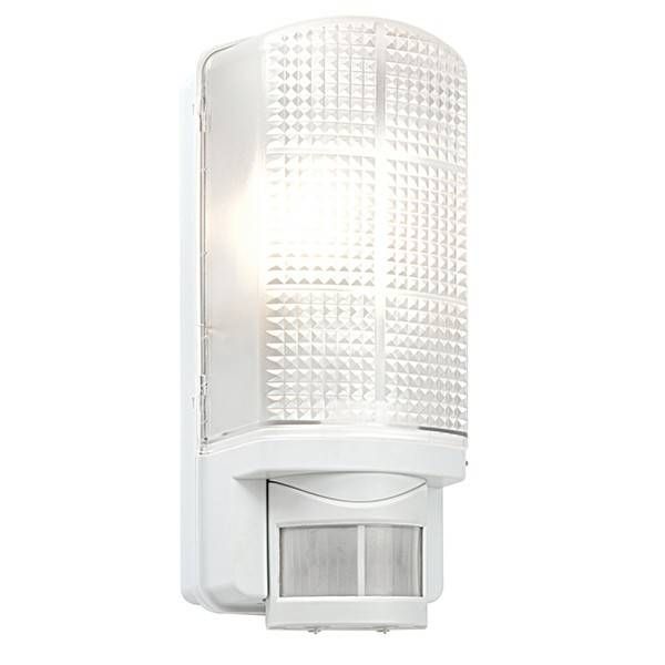 Netlighting Motion 1 Light Outdoor PIR Wall Light Frosted Gloss White IP44 E27