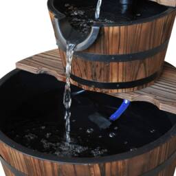 NESTLUNE Wooden Water Pump Fountain 2 Tier Cascading Feature in Brown - Size: 100 cm x 15 cm - thumbnail 6