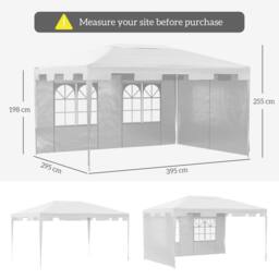 OUTSUNNY Party Tent Waterproof Garden Gazebo Canopy Wedding Cover Shade in Off-White - thumbnail 3