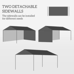 OUTSUNNY Party Tent Waterproof Garden Gazebo Canopy Wedding Cover Shade in Off-White - thumbnail 4