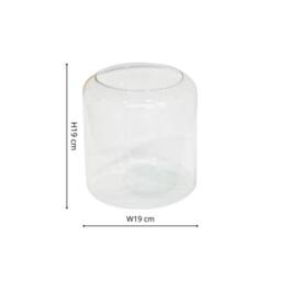 Lemon Pavilion Furniture and Decor Hurricane Lantern with Sand - Glass - L19 x W19 x H19 cm - Clear - thumbnail 4