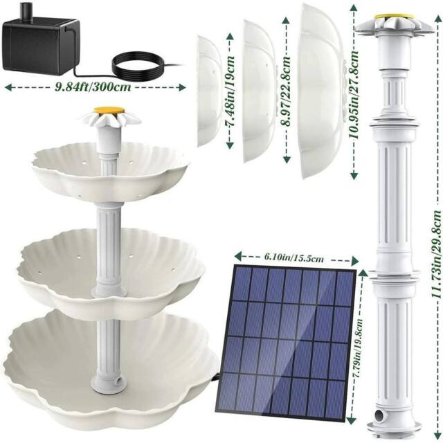 FLAVORA White 3.5W Floating Solar Fountain Pump for Pool Bird Bath Pond Yard - Size: 100 cm x 15 cm - image 1