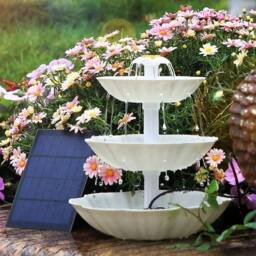 FLAVORA White 3.5W Floating Solar Fountain Pump for Pool Bird Bath Pond Yard - Size: 100 cm x 15 cm - thumbnail 7