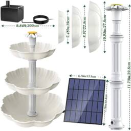 FLAVORA White 3.5W Floating Solar Fountain Pump for Pool Bird Bath Pond Yard - Size: 100 cm x 15 cm